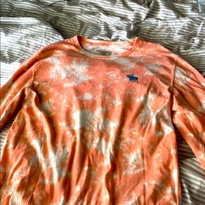 Pink and white tie-dye abercrombie long sleeve